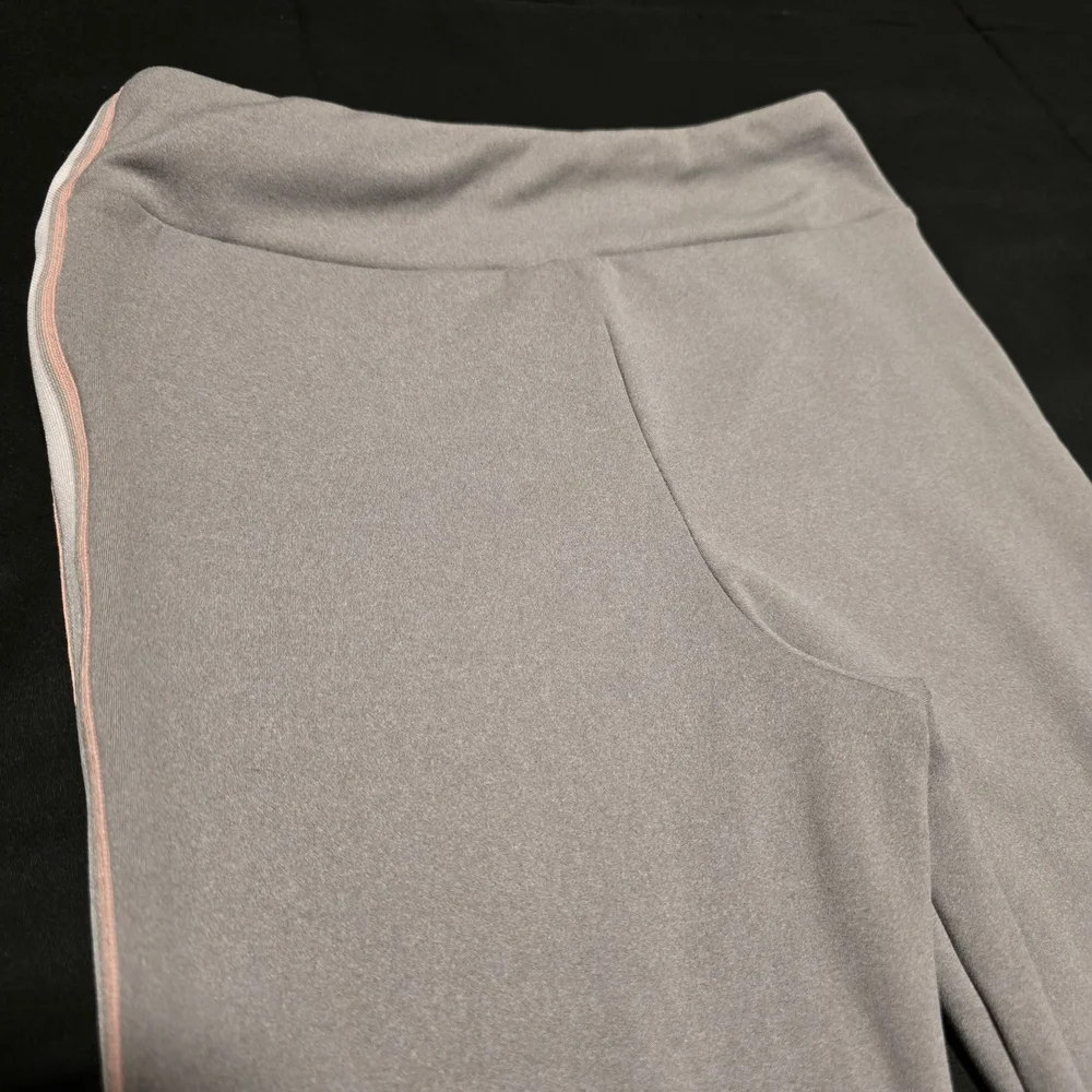 Carters Girls Flare Pants Gray Pink‎ Stripe Athletic Stretch Leggings Size 10